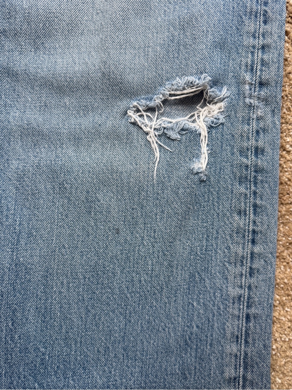 Moussy Vintage Loews Wide Leg Straight Jeans Size 32 Distressed - Picture 13 of 16